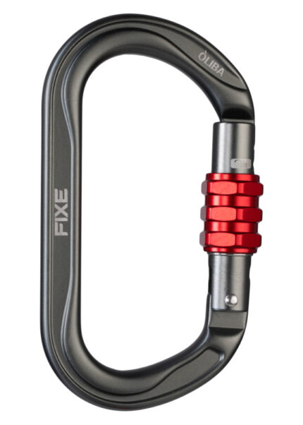 FIXE OLIBA SCREW LOCK ANTHRACITE/RED CARABINER ΑΣΦΑΛΕΙΑΣ