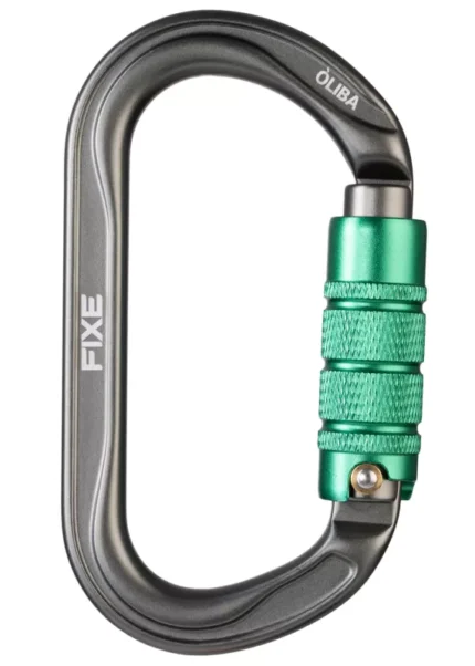 FIXE OLIBA TRIPLE LOCK ANTHRACITE/GREEN CARABINER ΑΣΦΑΛΕΙΑΣ