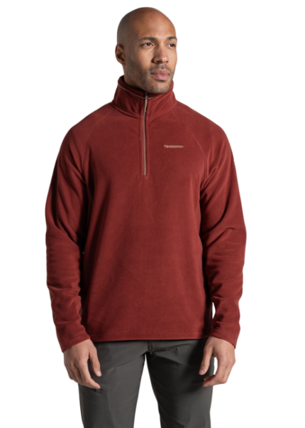 FLEECE GRAGHOPPERS  COREY HALF ZIP JACKET RED JASPER